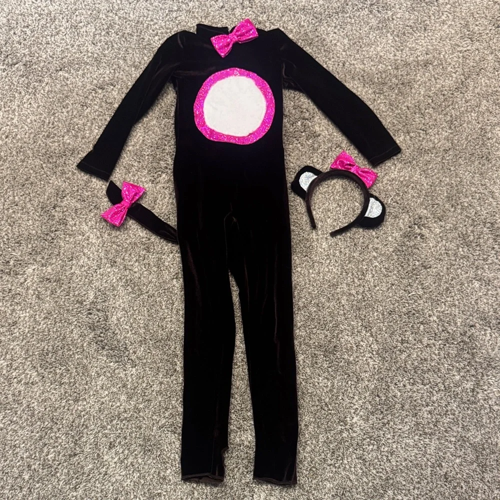 Brown and Hot Pink Girl's Monkey Costume with Sparkle Accents